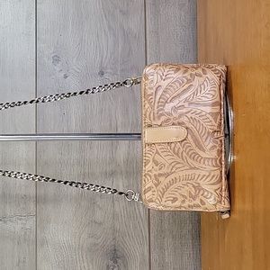 Tooled PU Leather Crossbody Shoulder Bag Wallet Handbag Purse